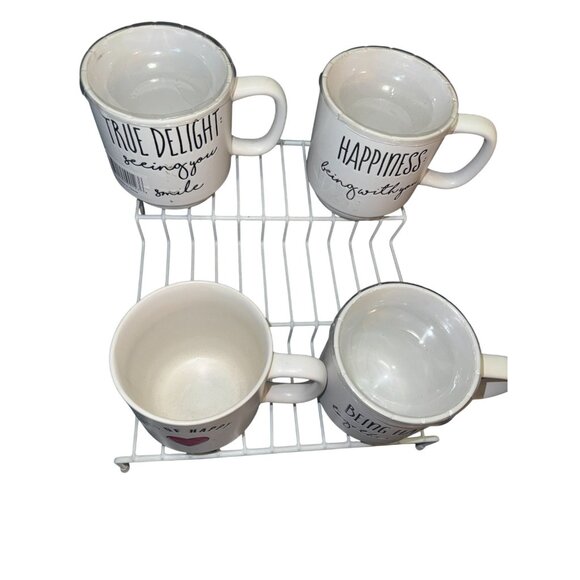 Set Of 4 Sheffield Home White Ceramic Mugs With Positive Quotes - Picture 8 of 9